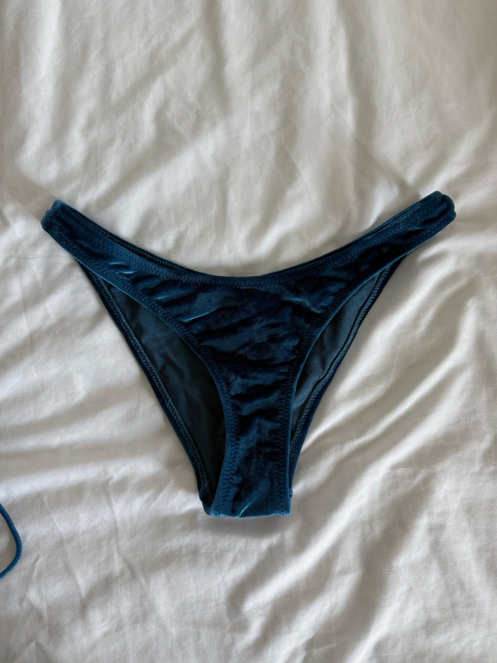 triangl swimwear Velvet Bikini Bottom - Teal Blue